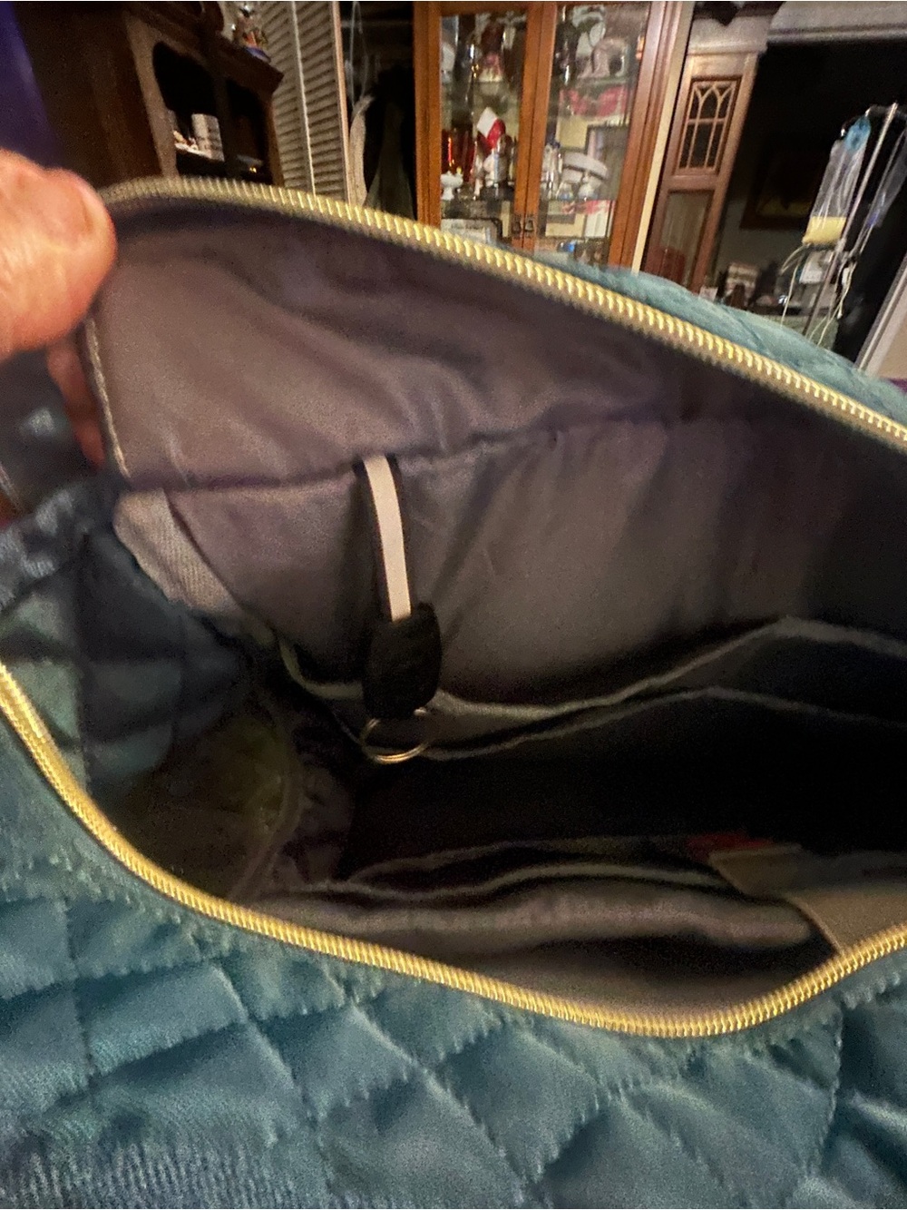 Teal Quilted Laptop /Tote Bag w/ Insulated Pockets - Picture 8 of 14